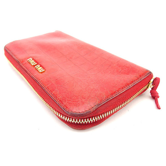 Miu Miu Long Wallet Crocodile Red T796 - Picture 4 of 8